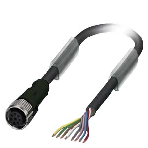 Connecting cable 8-pole Bare cable end, 3 m long for safety switch RFID 3SE63, on straight socket M12 for 2 A and 30 V