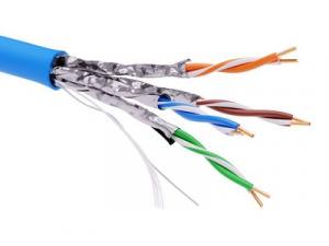 Информационный кабель экранированый U/FTP 4х2 CAT6A, LSZH, синий