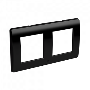 Рамка на 2+2 модуля (двухместная), черная (для стен; с каркасами 75020N)