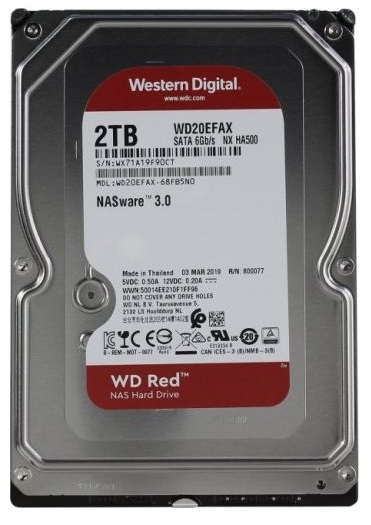 Жесткий диск Western Digital HDD SATA-III 2Тb Red for NAS WD20EFAX, 5400 rpm, 256MB buffer, 1 year