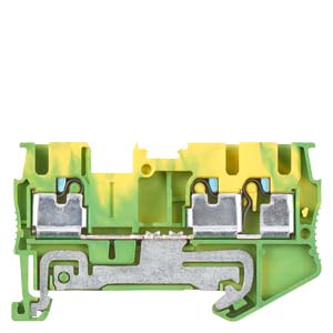 THROUGH-TYPE TERMINALS TERMINAL SIZE 2,5 MM2 WIDTH 5,2 MM COLOUR YELLOWGREEN CLAMPING POINTS 3