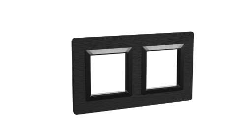 Рамка из алюминия, "Avanti", черная, 4 модуля