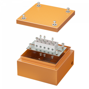 Коробка стальная FS с гладкими стенками и клеммниками IP66,150х150х80мм, 5р, 450V,30A,16мм.кв