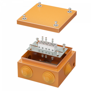 Коробка стальная FS с кабельными вводами и клеммниками, IP55,150х150х80мм,5р, 450V,20A,10мм.кв