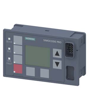 Панель управления с дисплеем для SIMOCODE pro V, монтаж в дверь или фронтальную панель шкафа управления; подключается к базовому модулю или модулю рас