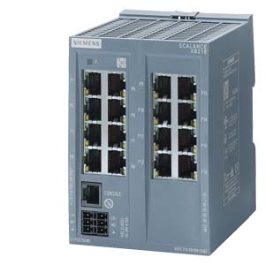 SCALANCE XB216 managed Layer 2 IE Switch, 16X 10/100 Mbit/s RJ45 ports, 1x console port, Diagnostics LEDs Redundant power supply; temp. range 0 to +60