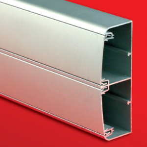 Кабель-канал алюминиевый 140х50 (с 2 крышками), цвет серый металлик