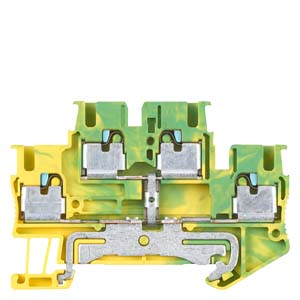 TWO TIER TERMINALS TERMINAL SIZE 2,5 MM2 WIDTH 5,2 MM COLOUR YELLOWGREEN CLAMPING POINTS 4