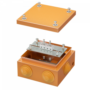Коробка стальная FS с кабельными вводами и клеммниками, IP55,150х150х80мм,4р, 450V,6A, 4мм.кв.