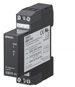 K8DS-PH1, Реле контроля серии K8DS, 3-фазное, с функцией контроля чередования, обрыва фаз, номинальное входное напряжение от 200 до 480 V AC, выход - 