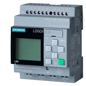 LOGO! 230RC, логический модуль, дисплей, напряжение питания/входов/выходов: 115 В/230 В/ реле, 8 DI/4DO, память 400 блоков, модульное расширение, Eth