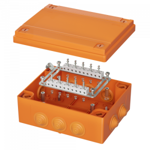Коробка пластиковая FS с кабельными вводами иклеммниками,IP55,240х190х90мм, 20р, 450V,6A,4мм.кв