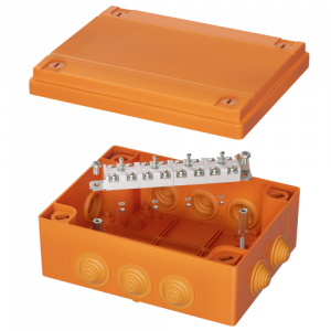 Коробка пластиковая FS с кабельными вводами иклеммниками,IP55,150х110х70мм, 12р, 450V,6A,4мм.кв