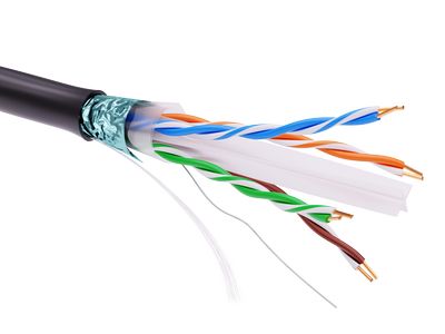 Информационный кабель экранированый F/UTP 4х2 CAT6, PE, чёрный