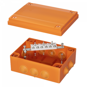 Коробка пластиковая FS с кабельными вводами и клеммникамиIP55,240x190x90мм,6р, 450V,32A,10мм.кв, нерж.контакт