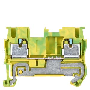 THROUGH-TYPE TERMINALS TERMINAL SIZE 2,5 MM2 WIDTH 5,2 MM COLOUR YELLOWGREEN CLAMPING POINTS 2