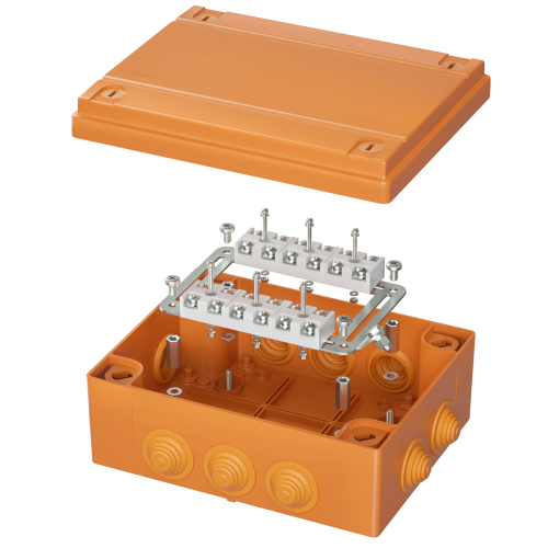 Коробка пластиковая FS с кабельными вводами иклеммниками,IP55,240х190х90мм, 12р, 450V,32A,10мм.кв