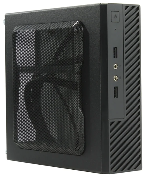 Корпус Slim Case Powerman ME100S-BK front fan 4cm, 120W adapter, Mini ATX, VESA