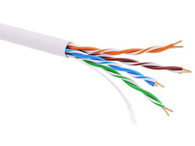 Информационный кабель неэкранированый U/UTP 4х2 CAT5E, LSZH, белый