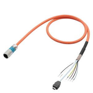 One-cable connection pre-assembled 4G0.75+2x0.5+4x0.2 C Speed-Connect connector M17 Wires with end sleeve Data cable with IX connector UL/CSA DESINA M