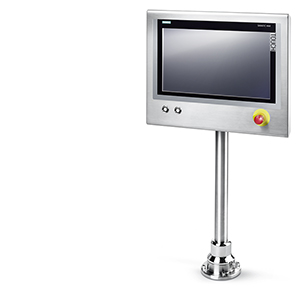 SIMATIC IFP (ETHERNET MON), 19" TOUCH TFT, CONT. FOIL, INOX HOUSING, ALL AROUND IP66K, FLANGEADAPTION FOR STAND, 2 X LUMINOUS PUSH BUTTONS, 1 X EMERGE