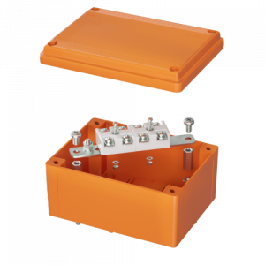 Коробка пластиковая FS с гладкими стенками и клеммниками IP56,150х110х70мм,4р, 450V,32A,10мм.кв, нерж.контакт