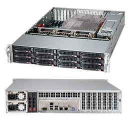 Шасси серверное Supermicro SuperChassis 2U 826BAC12-R1K23LPB/ HDD(12)LFF+opt.HDD(2)SFF/7xLP/2 x1200W