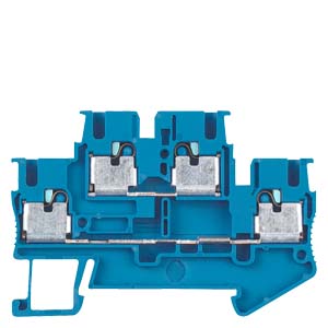 TWO TIER TERMINALS TERMINAL SIZE 2,5 MM2 WIDTH 5,2 MM COLOUR BLUE CLAMPING POINTS 4