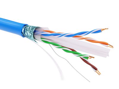 Информационный кабель экранированый F/UTP 4х2 CAT6, PVC, синий