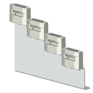 STAB UNIVERSAL BUSBAR SUPPORT 4POLE STAGED, 30X10MM